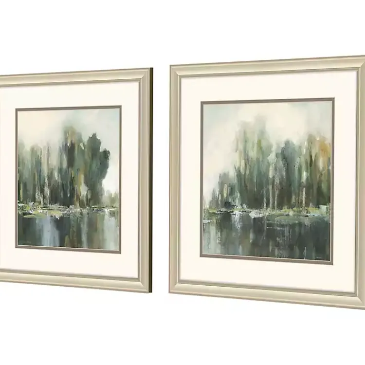 Framed Art-Kirklands Home Textured Treeline Framed Art Prints, Set of 2 Blue