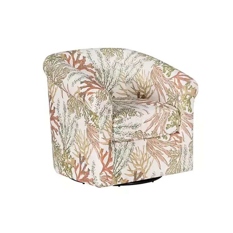 Accent Chairs-Kirklands Home Colorful Ocean Bonnie Swivel Accent Chair Green