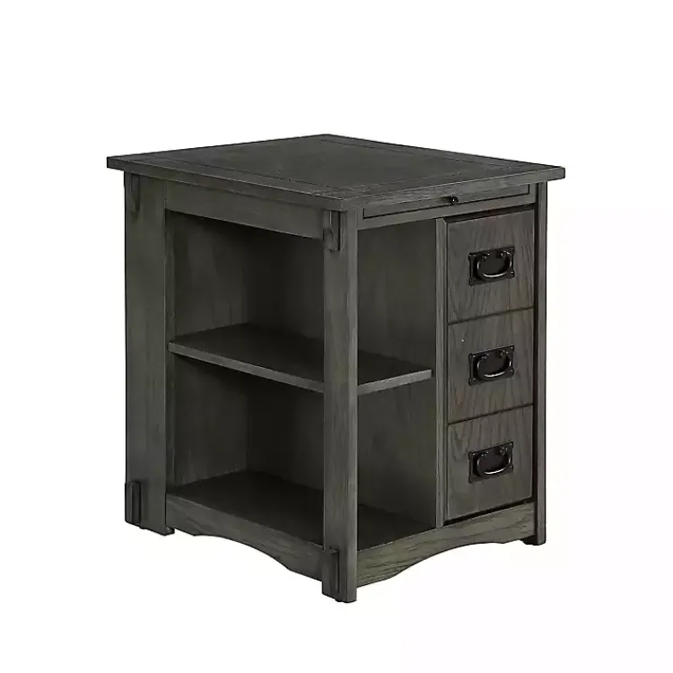 Accent & End Tables-Kirklands Home Wood Parnell Storage Accent Table Gray