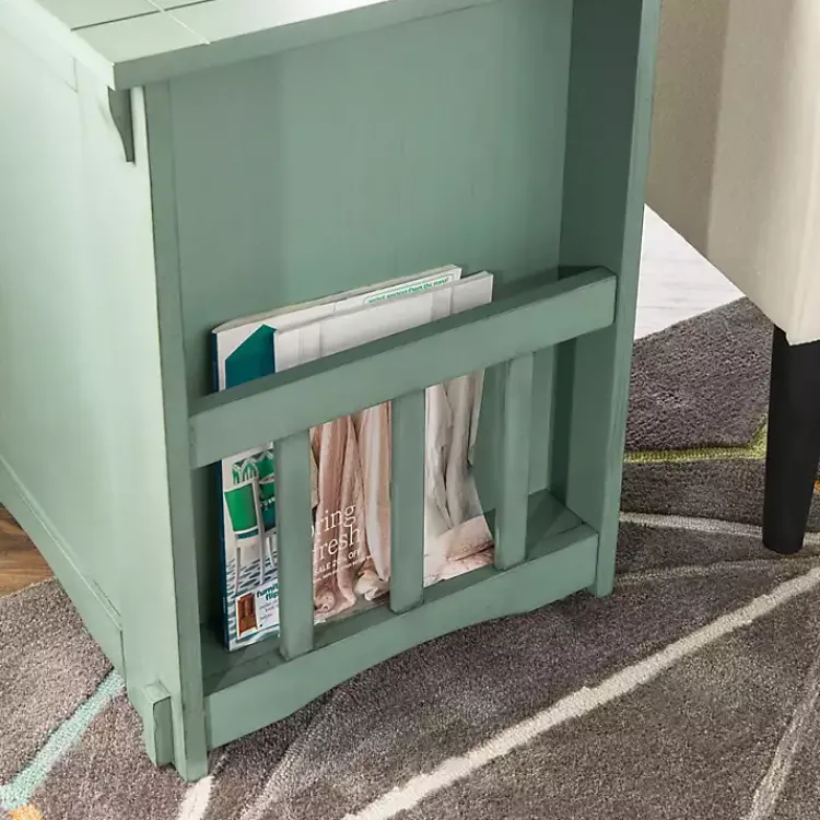 Accent & End Tables-Kirklands Home Teal Wood Parnell Storage Accent Table