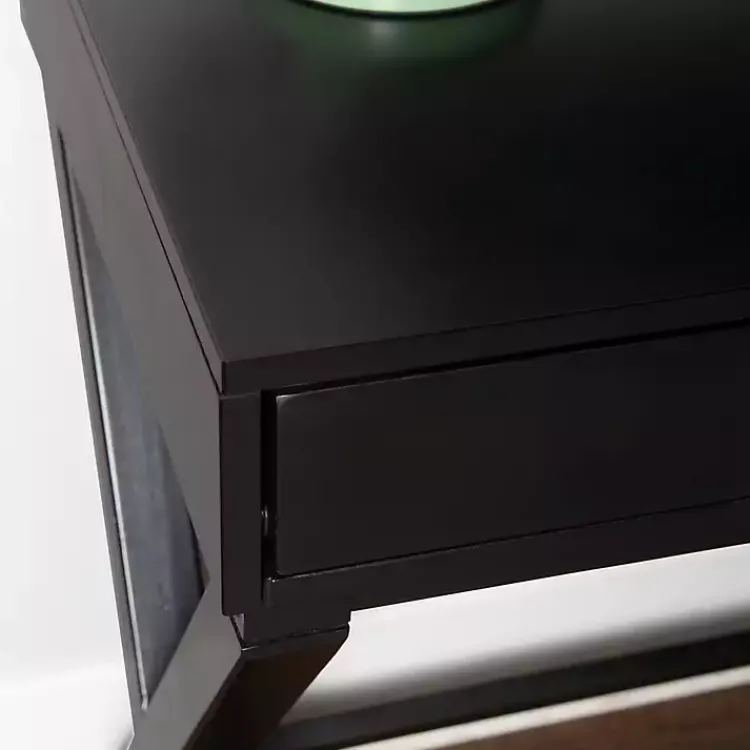 Office Furniture-Kirklands Home Wood 2-Drawer Peggy Desk Black