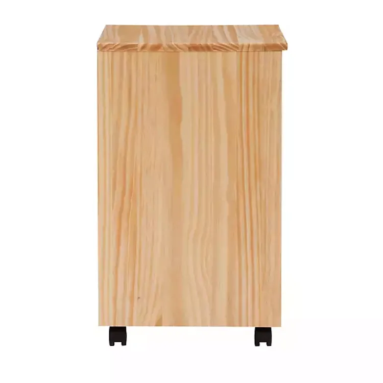 Office Furniture-Kirklands Home Natural Wood 6-Drawer Cary Storage Cart Tan