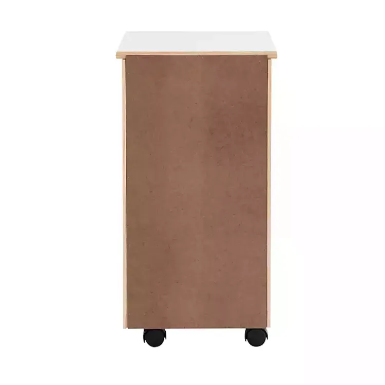 Office Furniture-Kirklands Home Wood 6-Drawer Cary Storage Cart White