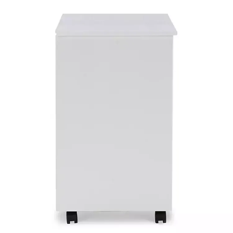 Office Furniture-Kirklands Home Wood Wide 6-Drawer Cary Storage Cart White