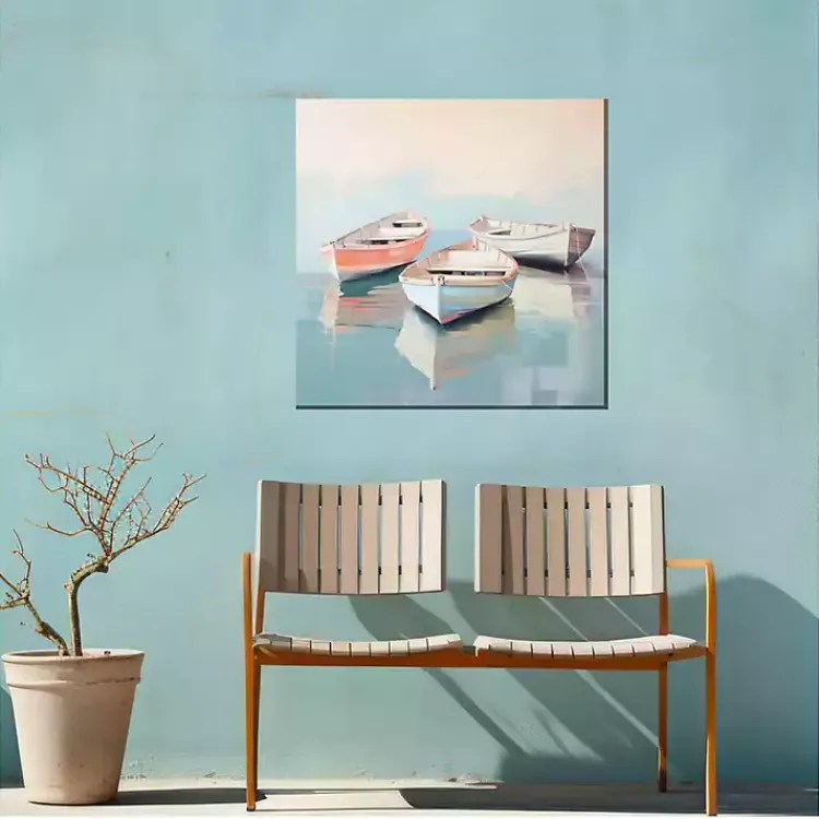 Outdoor Wall Decor-Kirklands Home Pastel Boats Outdoor Canvas Art Print