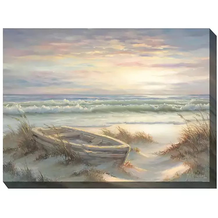 Outdoor Wall Decor-Kirklands Home Old Rowboat Outdoor Canvas Art Print Multi