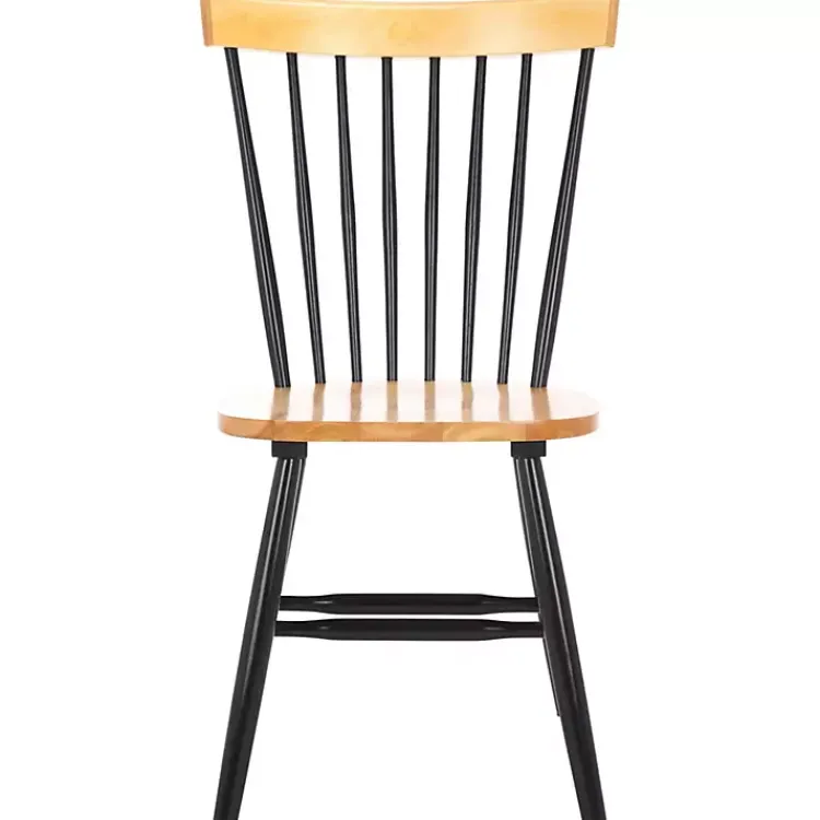 Dining Chairs-Kirklands Home Two-Tone Parker Spindle Dining Chairs, Set of 2 Black