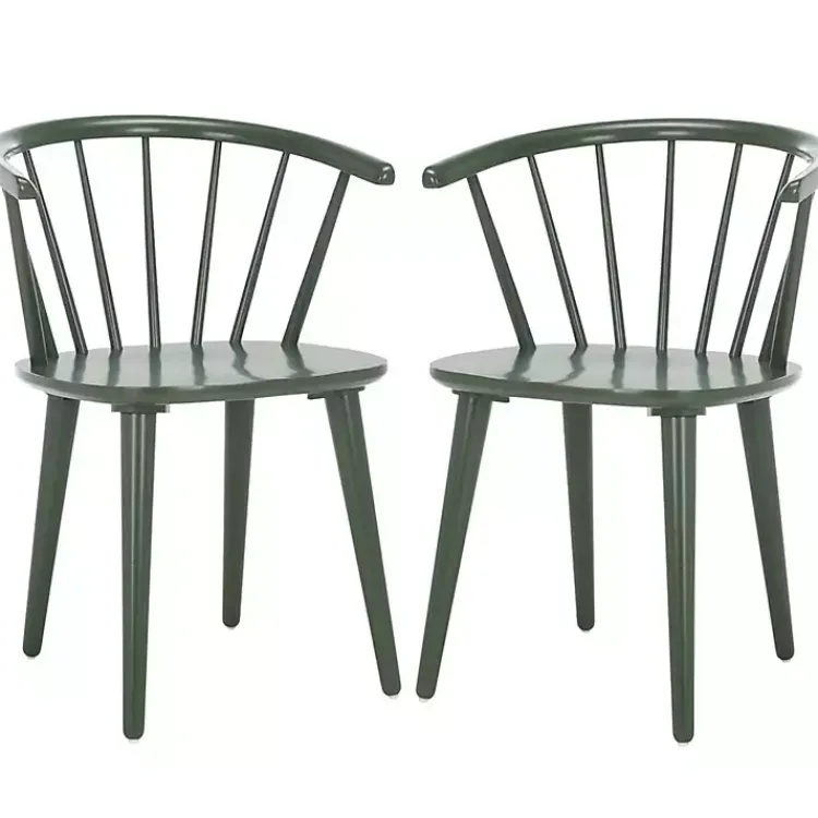 Dining Chairs-Kirklands Home Dark Blanchard Dining Chairs, Set of 2 Green