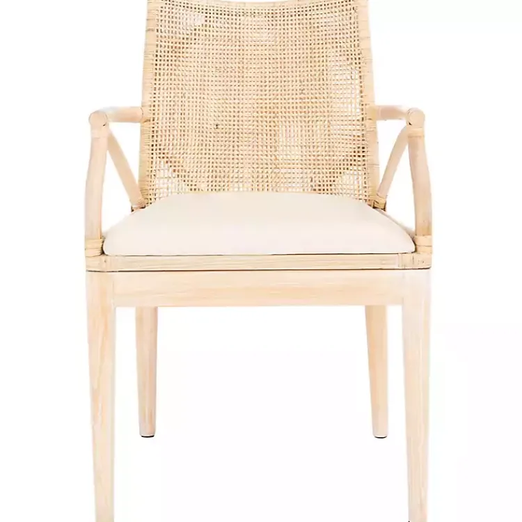 Accent Chairs-Kirklands Home Natural Rattan Gianna Accent Chair White