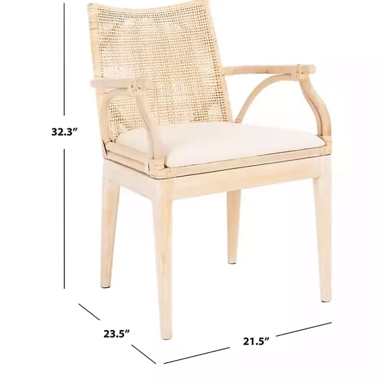 Accent Chairs-Kirklands Home Natural Rattan Gianna Accent Chair White
