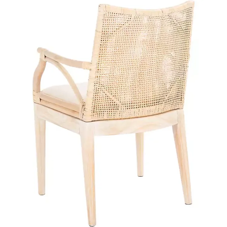 Accent Chairs-Kirklands Home Natural Rattan Gianna Accent Chair White