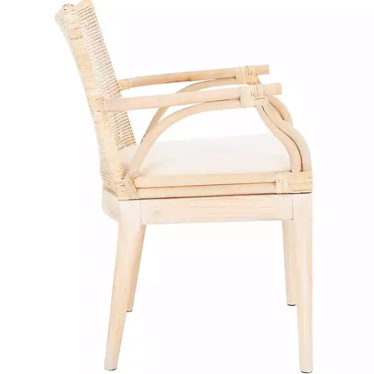 Accent Chairs-Kirklands Home Natural Rattan Gianna Accent Chair White