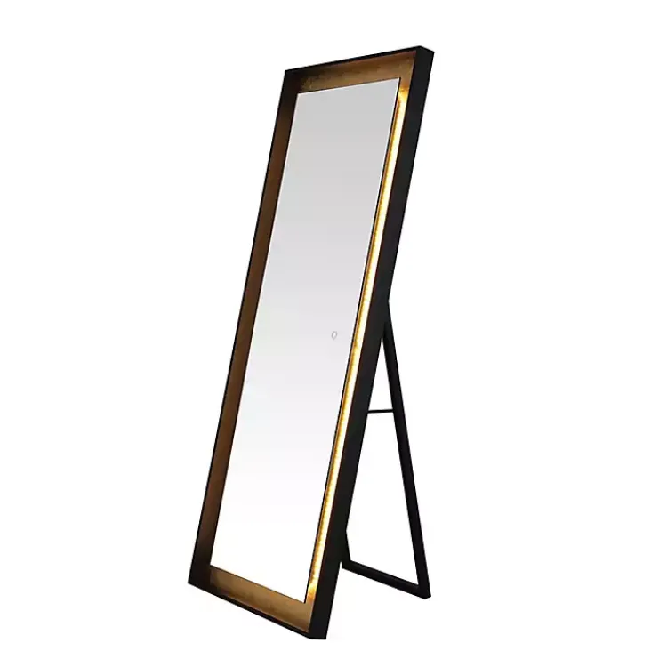 Full Length & Floor Mirrors-Kirklands Home Montauk LED Full Length Mirror Gold