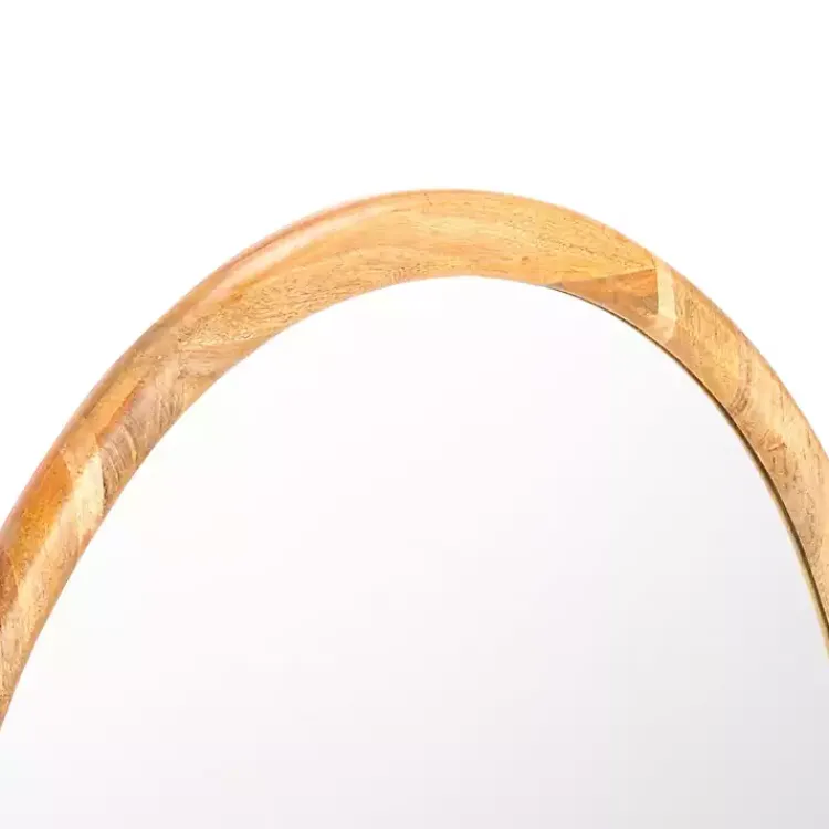 Decorative Mirrors-Kirklands Home Natural Wood Abstract Oval Wall Mirror