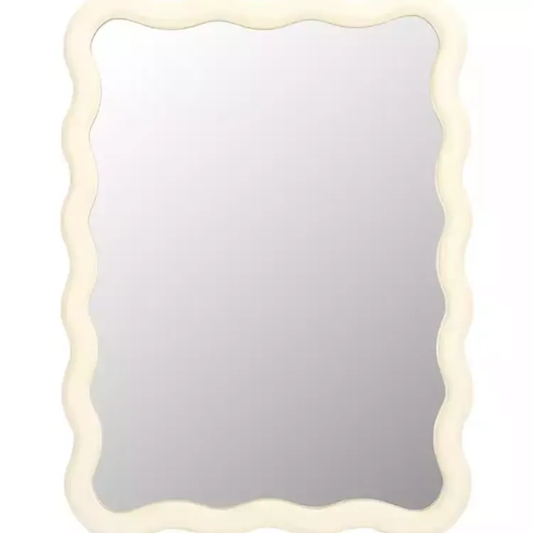 Decorative Mirrors-Kirklands Home Cream Wavy Izara Wall Mirror