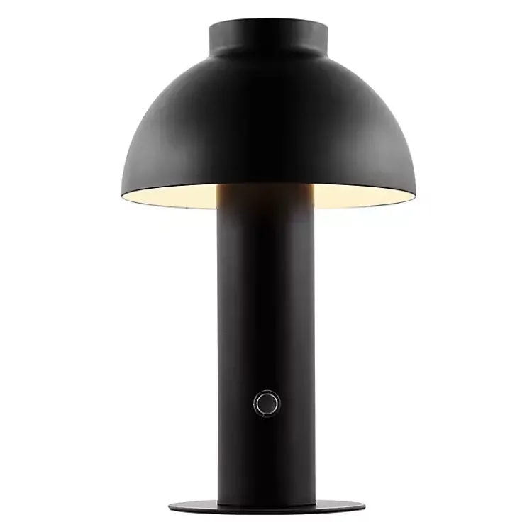 Table Lamps-Kirklands Home Dome LED Cordless Table Lamp, 12 in. Black