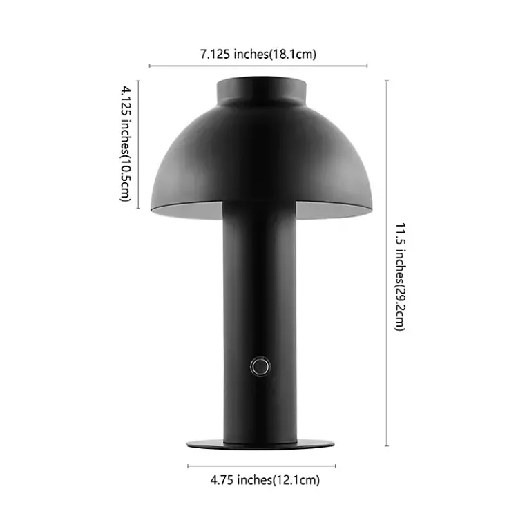 Table Lamps-Kirklands Home Dome LED Cordless Table Lamp, 12 in. Black