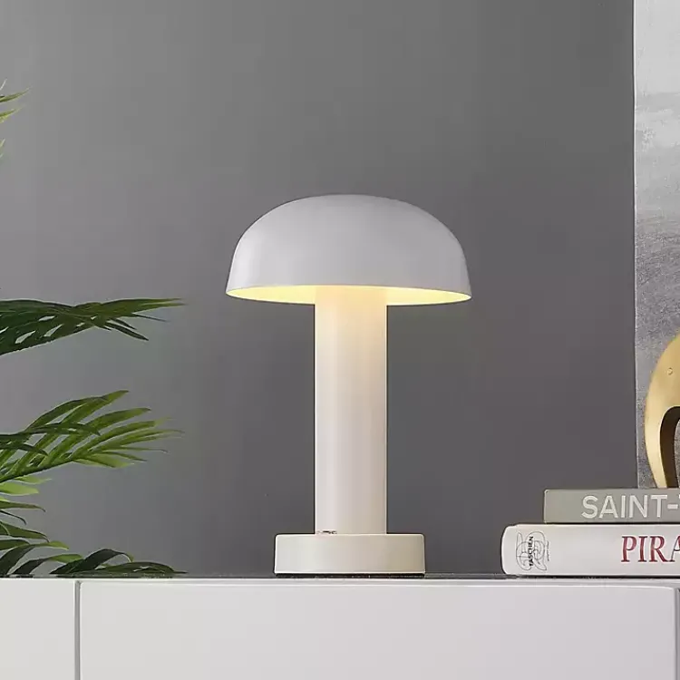 Table Lamps-Kirklands Home Metal LED Cordless Touch Lamp, 10 in. White