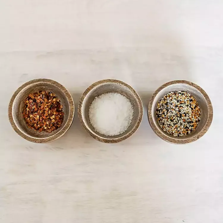 Kitchen Accessories-Kirklands Home Natural Wood Pinch Bowls, Set of 3 Brown