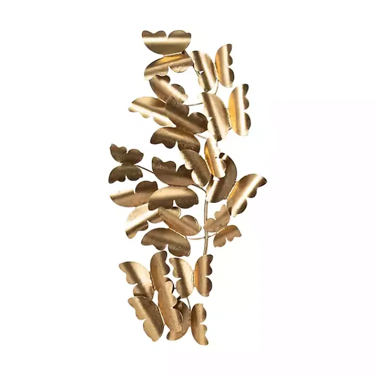 Wall Plaques-Kirklands Home Butterflies in Flight Wall Plaque Gold