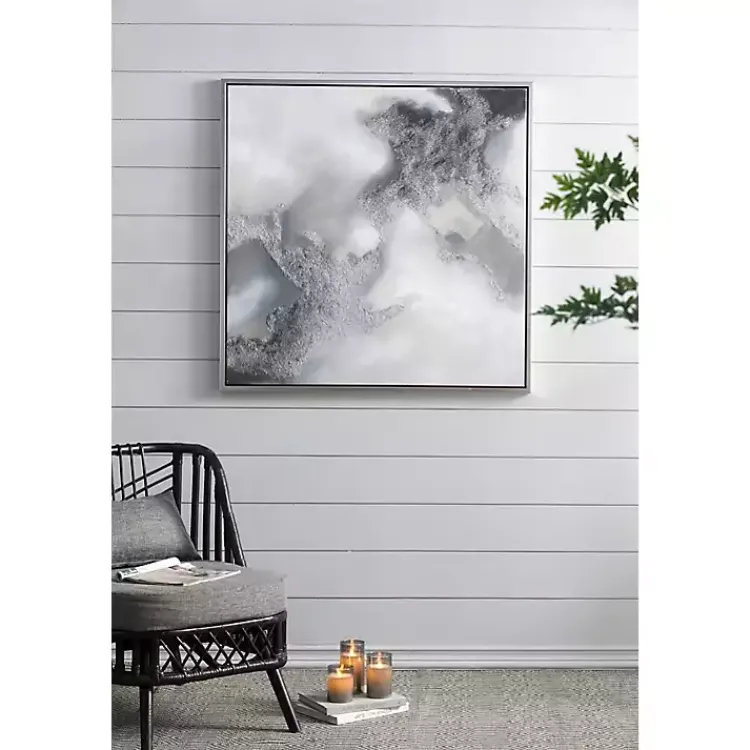 Canvas Art-Kirklands Home Stormy Skies Framed Canvas Art Print Gray