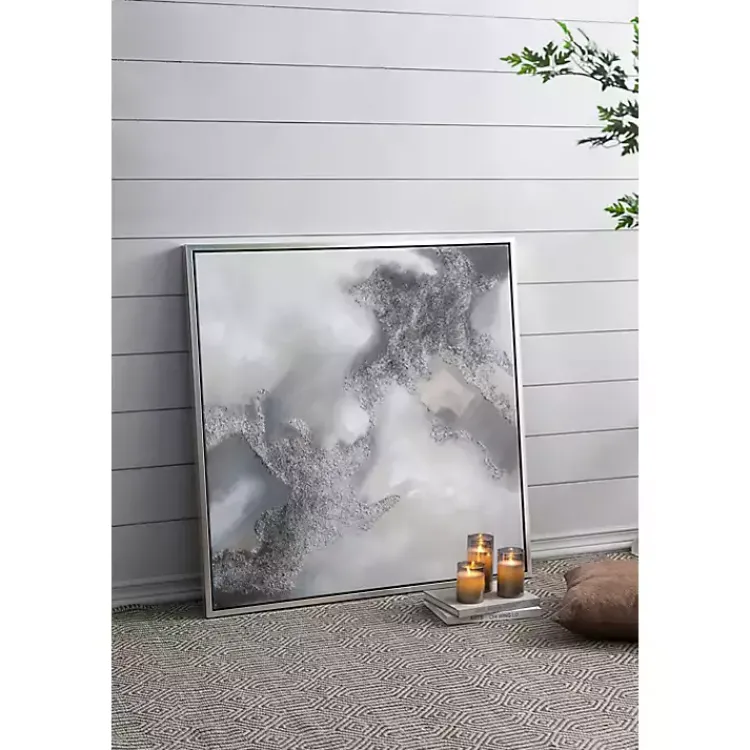 Canvas Art-Kirklands Home Stormy Skies Framed Canvas Art Print Gray