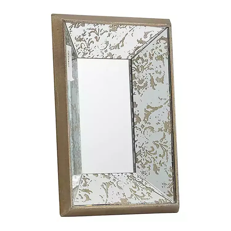 Decorative Mirrors-Kirklands Home Gold Weathered Frame Wall Mirror, 9x12
