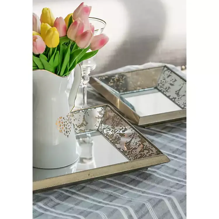 Decorative Mirrors-Kirklands Home Gold Weathered Frame Wall Mirror, 9x12