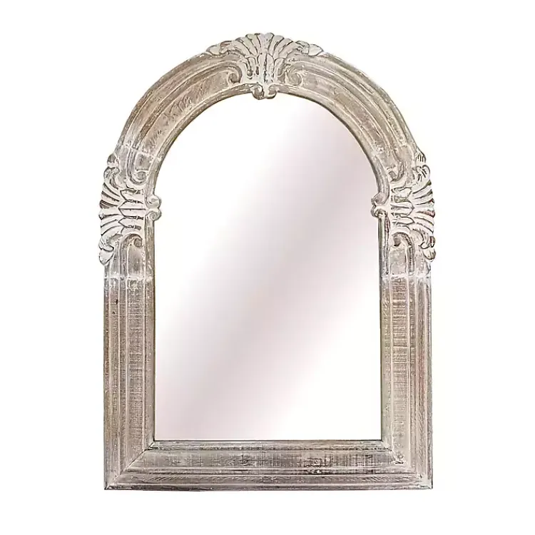 Decorative Mirrors-Kirklands Home Carved Wood Scroll Arch Wall Mirror