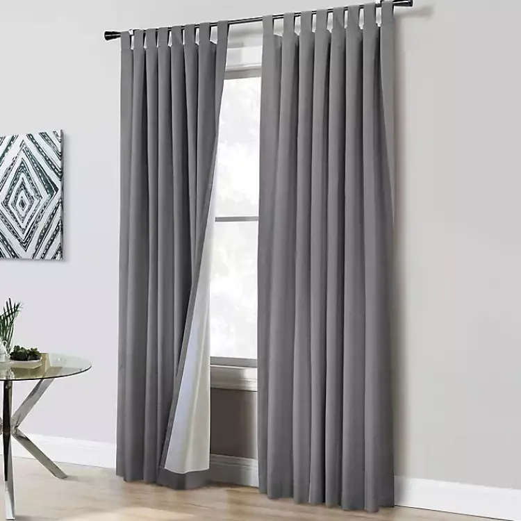 Curtains & Drapes-Kirklands Home Dark Ventura Blackout Curtain Panel, 95 in. Gray