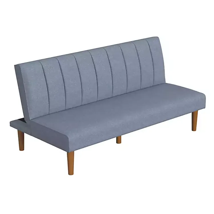 Sofas & Loveseats-Kirklands Home Woven Channel Convertible Sofa Blue