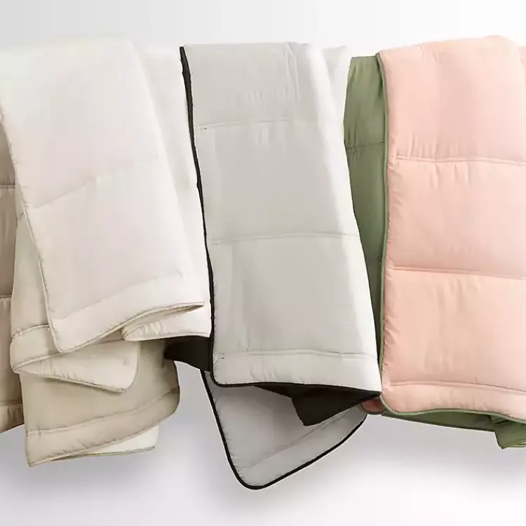 Comforters-Kirklands Home White & Tan Reversible 3-pc. King Comforter Set