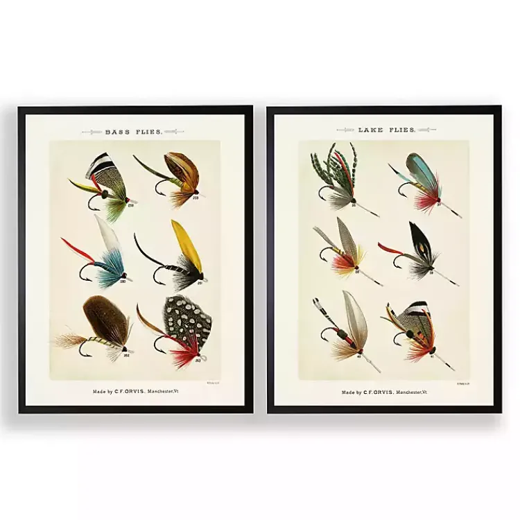 Framed Art-Kirklands Home Vintage Fishing Lures Framed Art Prints, Set of 2