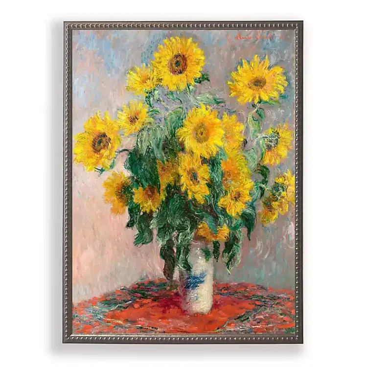 Framed Art-Kirklands Home Vintage Sunflowers Beaded Framed Art Print