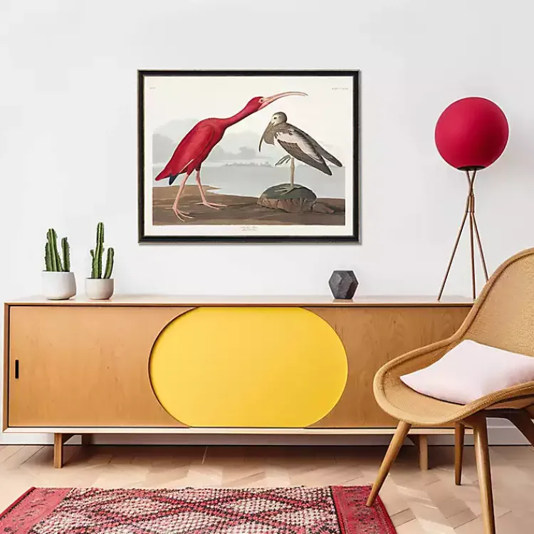 Framed Art-Kirklands Home Vintage Waterbird Pair Bookplate Framed Art Print