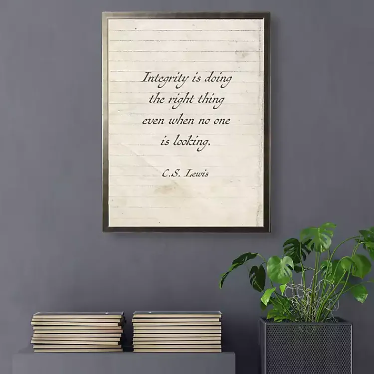 Wall Quotes & Signs-Kirklands Home Integrity is Doing the Right Thing Wall Plaque White