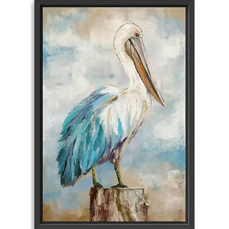 Canvas Art-Kirklands Home Pelican Perch Framed Canvas Art Print, 32x48 in.