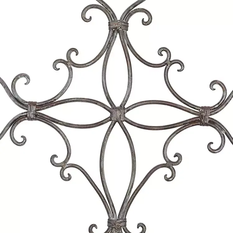 Wall Plaques-Kirklands Home Metal Scroll Cross Wall Plaque Black