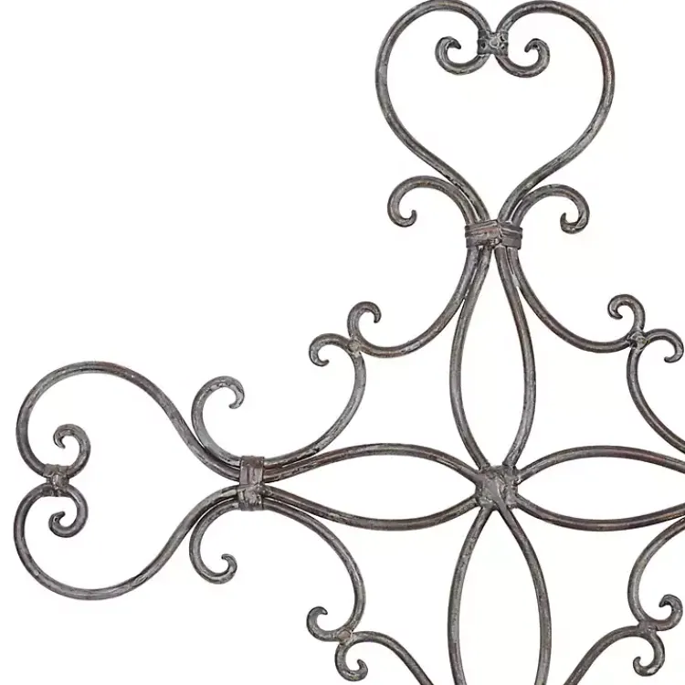 Wall Plaques-Kirklands Home Metal Scroll Cross Wall Plaque Black