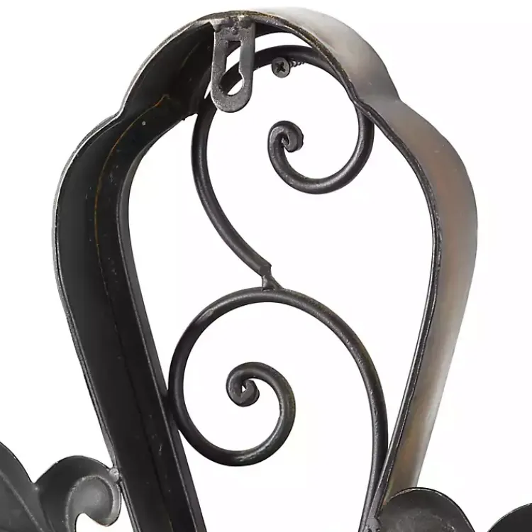 Wall Plaques-Kirklands Home Fleur De Lis Traditional Metal Cross Wall Plaque Brown