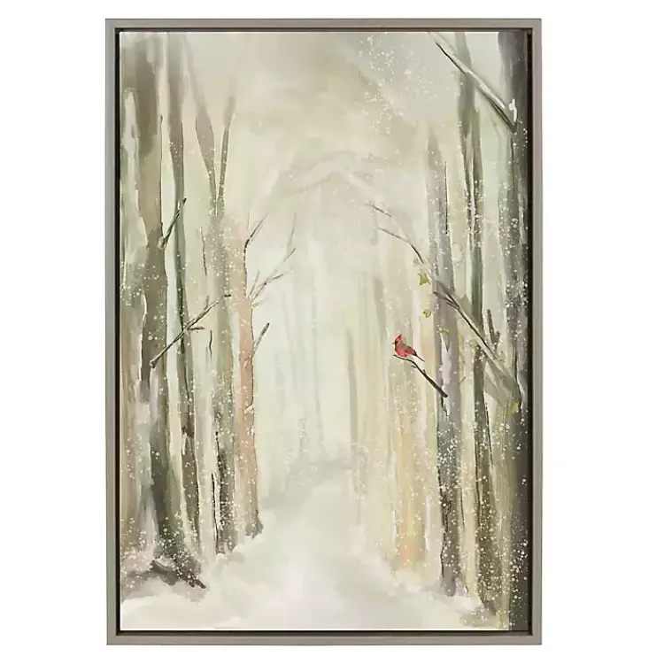 Canvas Art-Kirklands Home Winter Forest Landscape Framed Canvas Art Print White