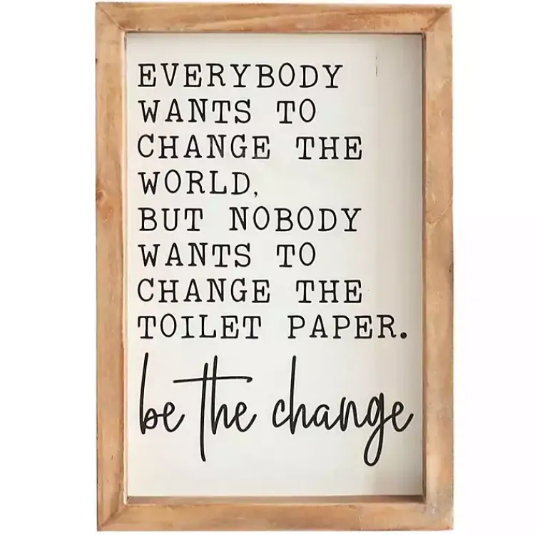 Wall Quotes & Signs-Kirklands Home Be The Change Framed Wall Sign