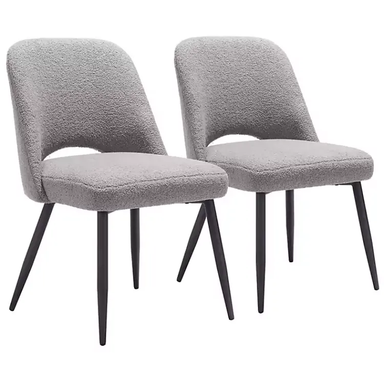 Dining Chairs-Kirklands Home Teddy Upholstered Dining Chairs, Set of 2 Gray