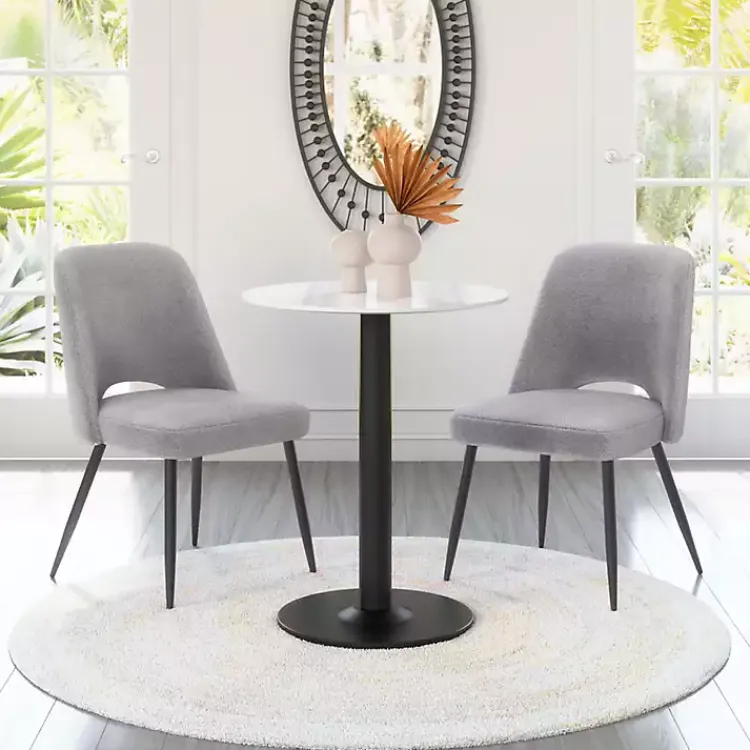 Dining Chairs-Kirklands Home Teddy Upholstered Dining Chairs, Set of 2 Gray