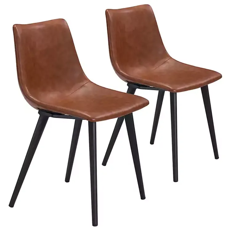 Dining Chairs-Kirklands Home Vintage Faux Leather Dining Chairs, Set of 2 Brown