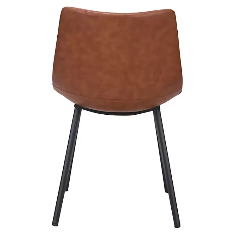 Dining Chairs-Kirklands Home Vintage Faux Leather Dining Chairs, Set of 2 Brown