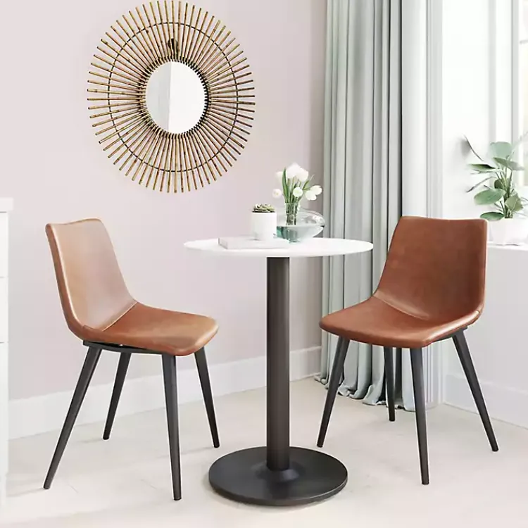 Dining Chairs-Kirklands Home Vintage Faux Leather Dining Chairs, Set of 2 Brown