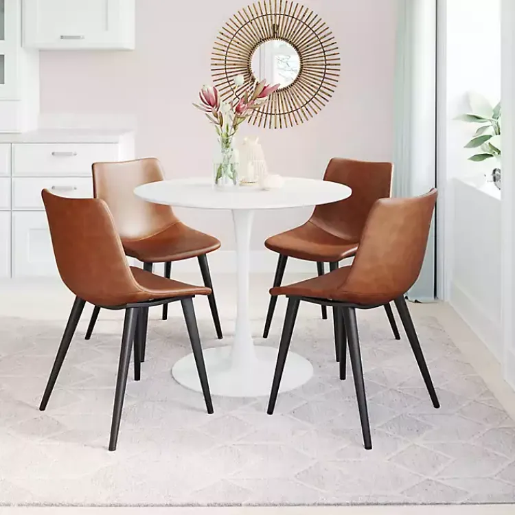 Dining Chairs-Kirklands Home Vintage Faux Leather Dining Chairs, Set of 2 Brown