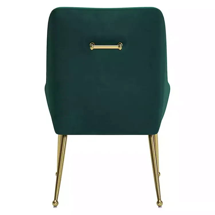 Dining Chairs-Kirklands Home Velvet Gold Maxine Dining Chair Green