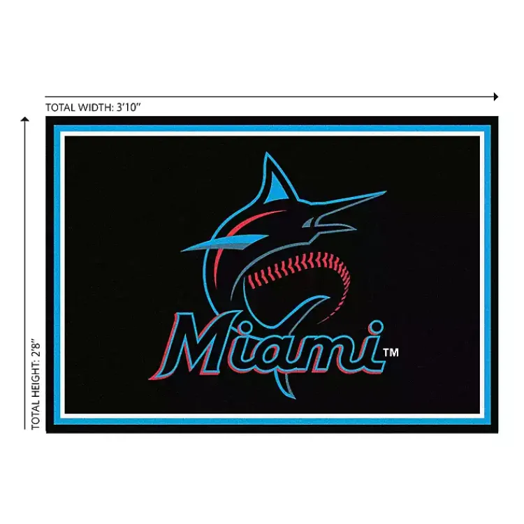 Area Rugs-Kirklands Home Florida Marlins Spirit Rug, 3x4 Black